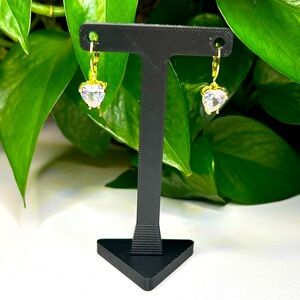 Purple and Gold Heart Earrings